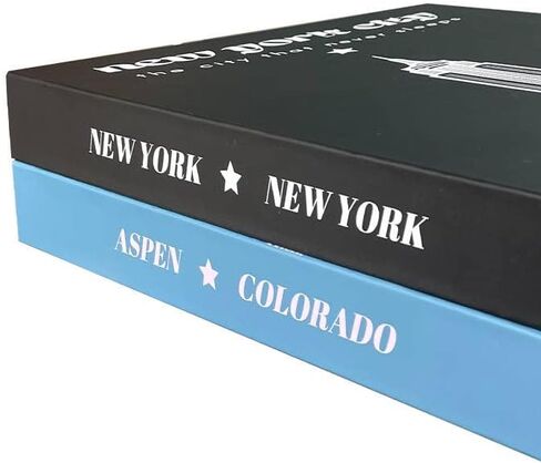 قطعتان من كتاب Preppy للديكور، كتاب مزيف، كتاب مزخرف أنيق ومبتكر، كتاب زائف للمنزل والمكتب، كتاب Preppy Teen College Dorm Coffee Table Book، كتب تزيين السفر للديكور in Kuwait