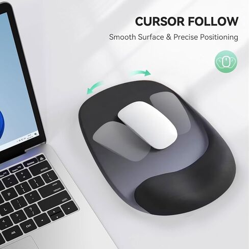 Ergonomic Mouse Pad with Gel Wrist Rest,Comfortable Mousepad with Smooth Wrist Support Surface Non-Slip PU Base for Pain Relief,Desk Accessories Mat for Computer,Laptop,Office &Home,10.5x7.5,Black in Saudi Arabia