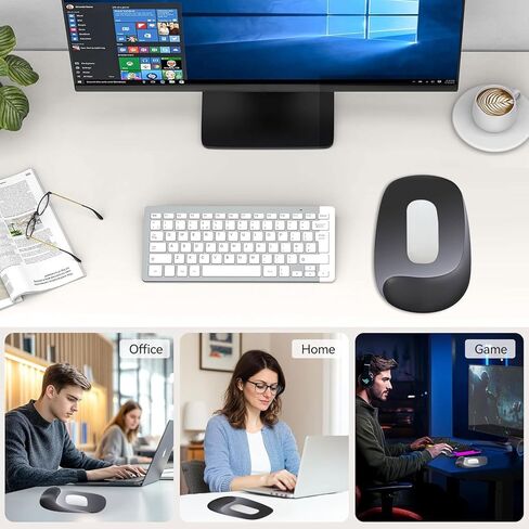 Ergonomic Mouse Pad with Gel Wrist Rest,Comfortable Mousepad with Smooth Wrist Support Surface Non-Slip PU Base for Pain Relief,Desk Accessories Mat for Computer,Laptop,Office &Home,10.5x7.5,Black in Saudi Arabia