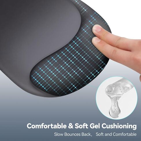 Ergonomic Mouse Pad with Gel Wrist Rest,Comfortable Mousepad with Smooth Wrist Support Surface Non-Slip PU Base for Pain Relief,Desk Accessories Mat for Computer,Laptop,Office &Home,10.5x7.5,Black in Saudi Arabia