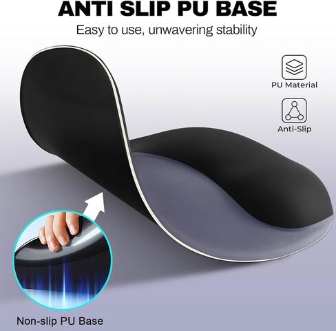 Ergonomic Mouse Pad with Gel Wrist Rest,Comfortable Mousepad with Smooth Wrist Support Surface Non-Slip PU Base for Pain Relief,Desk Accessories Mat for Computer,Laptop,Office &Home,10.5x7.5,Black in Saudi Arabia