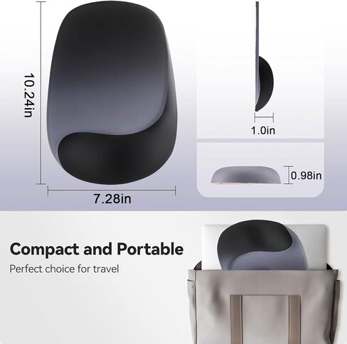 Ergonomic Mouse Pad with Gel Wrist Rest,Comfortable Mousepad with Smooth Wrist Support Surface Non-Slip PU Base for Pain Relief,Desk Accessories Mat for Computer,Laptop,Office &Home,10.5x7.5,Black in Saudi Arabia