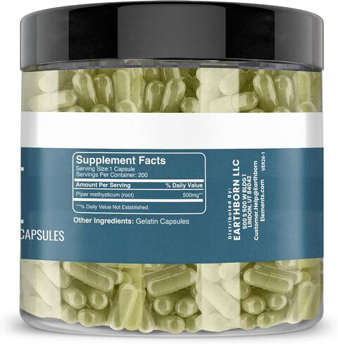 Earthborn Elements، مستخلص كافا كافا، 200 كبسولة، نقي وغير مخفف، بدون إضافات in Kuwait