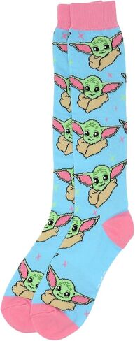 جوارب Hyp Star Wars The Mandalorian Baby Yoda Pink Ears حتى الركبة للصغار in Saudi Arabia