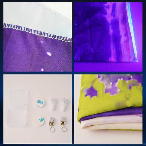 شلال نسيج بلاكلايت مقاس 4.9 × 1.0 قدم - يتوهج في الظلام لتعليق جدار النيون لغرفة النوم، والنوم، وغرفة المعيشة، وغرفة اليوجا، وتزيين الحفلات، مع ملحقات معلقة، وتصميم طبيعي وخيالي نابض بالحياة in Kuwait