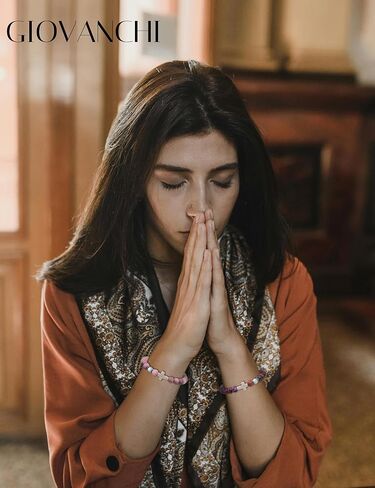 Giovanchi 8 Pcs Christian Easter Gifts for Men Women Moonstone Cross Bracelet, Easter Baptism Valentine's Day Religious Gifts for Him Her Friends Dad Mom, Crystal Beaded Bracelets for Women Men in Kuwait