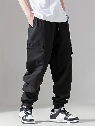 Men's Casual Jogger Pants with Drawstring, Streetwear Cargo Sweatpants, Trendy & Versatile in Saudi Arabia