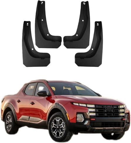 اللوحات الطينية لسيارة Hyundai Santa Cruz 2022-2026، واقيات رذاذ العجلات والإطارات، اللوحات الطينية للسيارة، مادة البولي بروبيلين، واقيات الطين في جميع الأحوال الجوية (غير مناسبة لـ XRT) in Kuwait