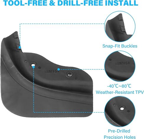 اللوحات الطينية من طراز Tesla Model Y Juniper لعام 2026 - واقيات رذاذ محسنة مناسبة لجميع المواسم، تركيب بدون حفر للطراز Y 2025-2026، حماية الطلاء (مجموعة من 4) in Kuwait