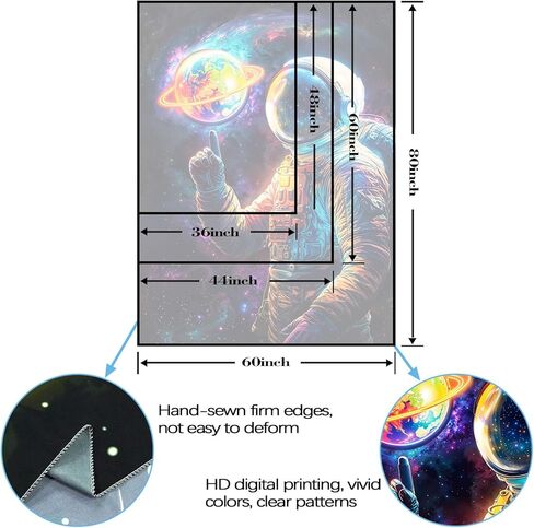 Spenlife Black Light Tapestry Astronaut Starry Wall Tapestry, Cool Tapestries for Bedroom Space Tapestries Wall Hanging for Bedroom Living Room Wall Decor Astronaut-2 36"x48" in Saudi Arabia