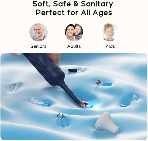 نصائح بديلة من Bebird - قاعدة كاميرا للأذن 2 في 1 وحقيبة تخزين لـ 9 نصائح لإزالة شمع الأذن وقابس أمان واحد لمنع الإدخال الزائد - متوافق مع R1/C3/R3/X1/X3/W3 ونماذج العلامات التجارية الأخرى in Kuwait