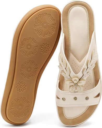 Alicegana Flats Sandals for Women 2026 - Summer Comfortable Dressy Walking Slides - Lightweight & Non Slip Casual Vacation Shoes in Kuwait