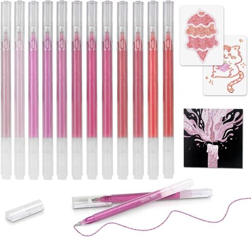 8 Neutral Palette Glitter Gel Pens Set, 1.0 mm Fine Point for Black Paper & White Paper, Large Capacity Pens for Journaling, Adult Coloring Books, Drawing, Note Taking, Highlighting in Saudi Arabia