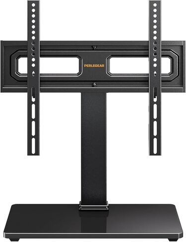 Perlegear Universal TV Stand with Power Outlet, Swivel TV Stand for 32-80 inch TVs up to 99 lbs, TV Stand with Tempered Glass Base, Height Adjustable Table Top TV Stand Max VESA 600x400mm PGTVS31 in Saudi Arabia