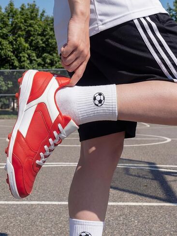 12 Pairs Embroidered Soccer Socks Bulk for Men Women Soccer Team Gifts Novelty Crew Embroidered Socks Sports Party Favors in Saudi Arabia