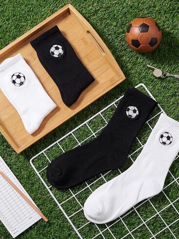 12 Pairs Embroidered Soccer Socks Bulk for Men Women Soccer Team Gifts Novelty Crew Embroidered Socks Sports Party Favors in Saudi Arabia