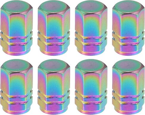 Motoforti Universal Tire Valve Stem Caps Valve Stem Covers for Car SUV Bike Trucks Motorcycles,17mm, Aluminum Alloy, Multicolor, 8pcs in Saudi Arabia