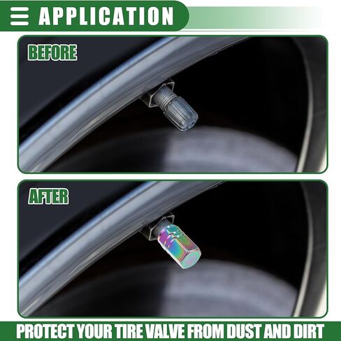 Motoforti Universal Tire Valve Stem Caps Valve Stem Covers for Car SUV Bike Trucks Motorcycles,17mm, Aluminum Alloy, Multicolor, 8pcs in Saudi Arabia