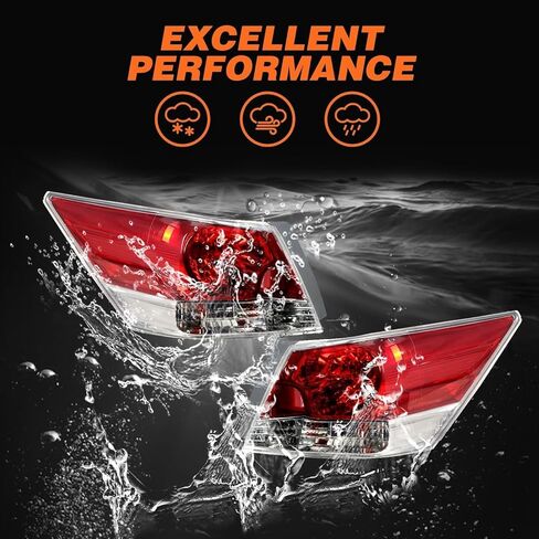 Tail Lights Assembly w/Bulbs Compatible with Accord 4-Door Sedan 2008-2012 Rear Brake Light Left & Right 33550TA0A01 HO2800172 HO2801172 in Saudi Arabia