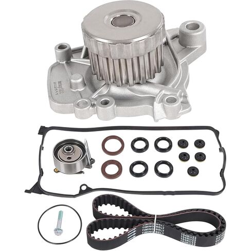 Timing Belt Kit with Water Pump for Honda Civic 2001 2002 2003 2004 2005 HX EX LX GX DX 1.7L L4 SOHC 16V Engine Replaces # TCK312 WP4034 in Saudi Arabia