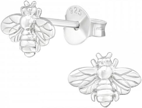 925 Sterling Silver Honey Bee Stud Earrings, Sold as a Pair in Saudi Arabia