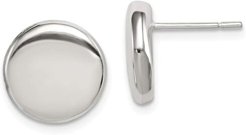 925 Sterling Silver Button Post Studs Earrings 12mm in Saudi Arabia