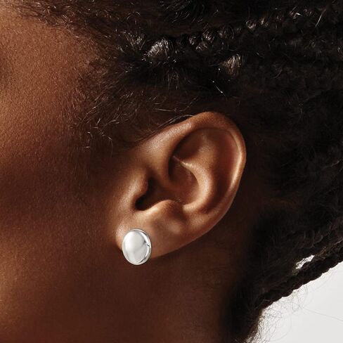 925 Sterling Silver Button Post Studs Earrings 12mm in Saudi Arabia