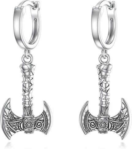Dangle Hoop Earrings for Men 925 Sterling Silver Earrings Christmas Birthday Anniversary Jewelry Gift for Brother Son Husband Dad in Saudi Arabia