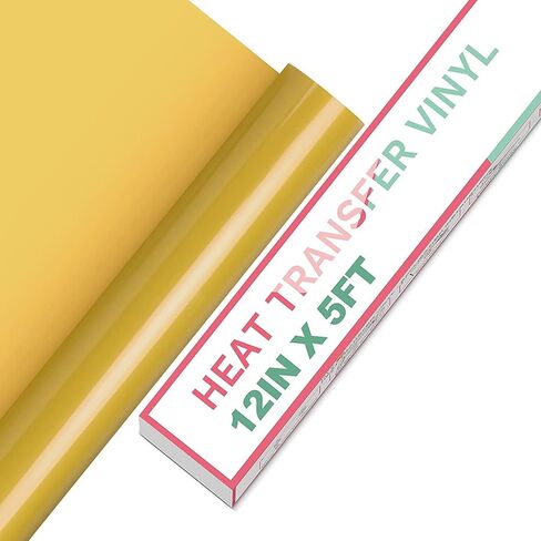 HTV Vinyl Rolls Heat Transfer Vinyl - 12" x 5ft White HTV Vinyl for Shirts, Iron on Vinyl for All Cutter Machine - Easy to Cut & Weed for Heat Vinyl Design (White) in Saudi Arabia