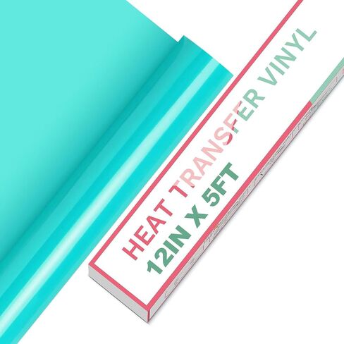 HTV Vinyl Rolls Heat Transfer Vinyl - 12" x 5ft White HTV Vinyl for Shirts, Iron on Vinyl for All Cutter Machine - Easy to Cut & Weed for Heat Vinyl Design (White) in Saudi Arabia