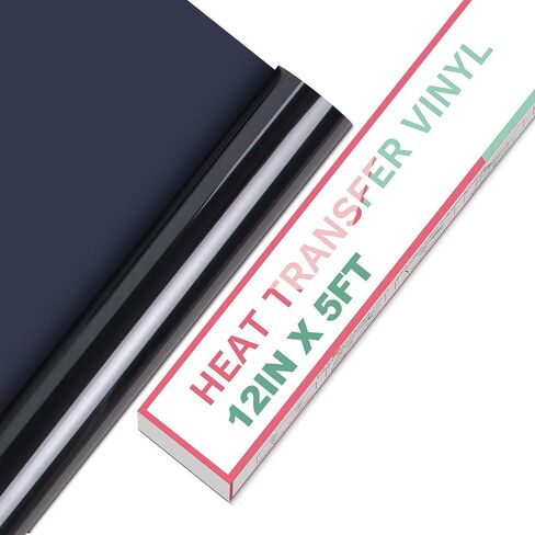 HTV Vinyl Rolls Heat Transfer Vinyl - 12" x 5ft White HTV Vinyl for Shirts, Iron on Vinyl for All Cutter Machine - Easy to Cut & Weed for Heat Vinyl Design (White) in Saudi Arabia