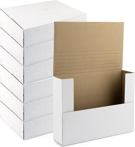 25 حزمة من Frametory 10.75x7.5x2 بوصة بريد مموج سهل الطي، رائع لصندوق الكتب الهزلية، صناديق شحن مرنة قابلة للتعديل للارتفاع لإرسال المستندات والصور، بني in Saudi Arabia