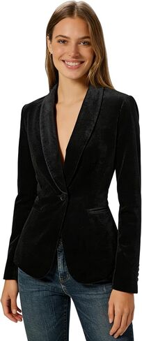 Women's Velvet Blazer Solid Shawl Collar Slim Fit Office Coat Wedding Tuxedo Christmas in Saudi Arabia