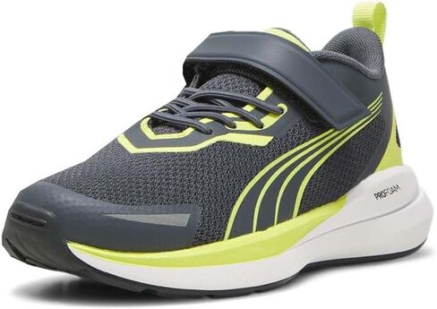 حذاء رياضي PUMA Kids Boys Kruz سهل الارتداء كاجوال - رمادي، أصفر in Saudi Arabia
