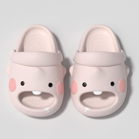 Cute Cartoon Shark Toddler Clogs – Non-Slip Garden Sandals with Back Strap – Lightweight Soft Summer Beach Shoes for Boys & Girls (Pink/Blue) in Saudi Arabia