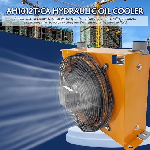110V Hydraulic Oil Cooler, 100L/min Air-Cooled Aluminum Radiator with Fan, AH1012T-CA 4KW Cooling Capacity for Excavators, Hydraulic Systems, Construction & CNC Machine Tools in Kuwait