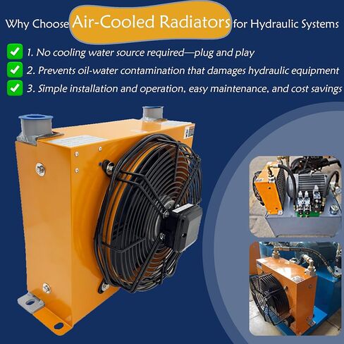 110V Hydraulic Oil Cooler, 100L/min Air-Cooled Aluminum Radiator with Fan, AH1012T-CA 4KW Cooling Capacity for Excavators, Hydraulic Systems, Construction & CNC Machine Tools in Kuwait