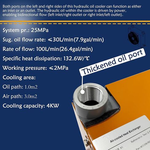 110V Hydraulic Oil Cooler, 100L/min Air-Cooled Aluminum Radiator with Fan, AH1012T-CA 4KW Cooling Capacity for Excavators, Hydraulic Systems, Construction & CNC Machine Tools in Kuwait