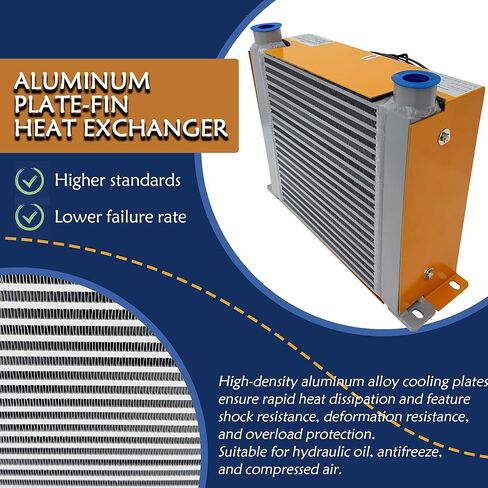 110V Hydraulic Oil Cooler, 100L/min Air-Cooled Aluminum Radiator with Fan, AH1012T-CA 4KW Cooling Capacity for Excavators, Hydraulic Systems, Construction & CNC Machine Tools in Kuwait