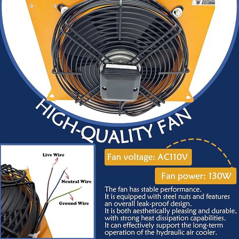 110V Hydraulic Oil Cooler, 100L/min Air-Cooled Aluminum Radiator with Fan, AH1012T-CA 4KW Cooling Capacity for Excavators, Hydraulic Systems, Construction & CNC Machine Tools in Kuwait