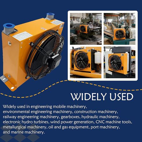 110V Hydraulic Oil Cooler, 100L/min Air-Cooled Aluminum Radiator with Fan, AH1012T-CA 4KW Cooling Capacity for Excavators, Hydraulic Systems, Construction & CNC Machine Tools in Kuwait
