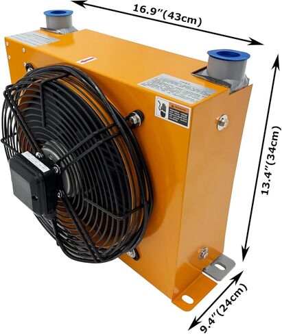 110V Hydraulic Oil Cooler, 100L/min Air-Cooled Aluminum Radiator with Fan, AH1012T-CA 4KW Cooling Capacity for Excavators, Hydraulic Systems, Construction & CNC Machine Tools in Kuwait