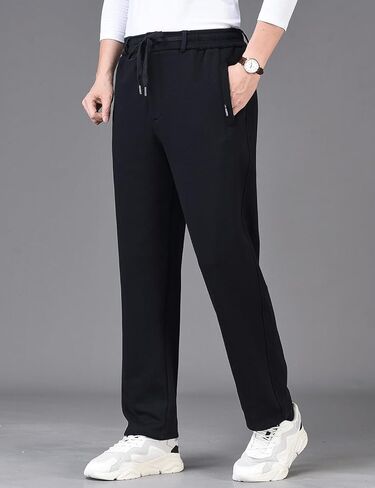 ZGZZ7 Men's Winter Loose Fleece Lined Sweatpants Zipper Fly Workout Jogger Pants in Saudi Arabia