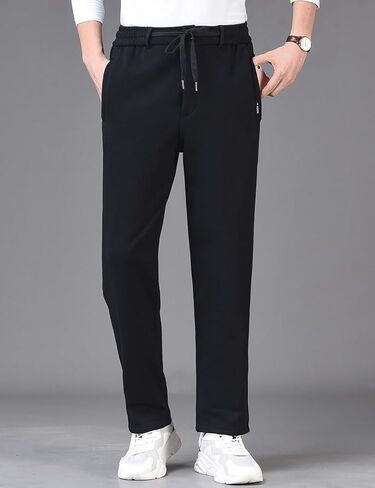 ZGZZ7 Men's Winter Loose Fleece Lined Sweatpants Zipper Fly Workout Jogger Pants in Saudi Arabia