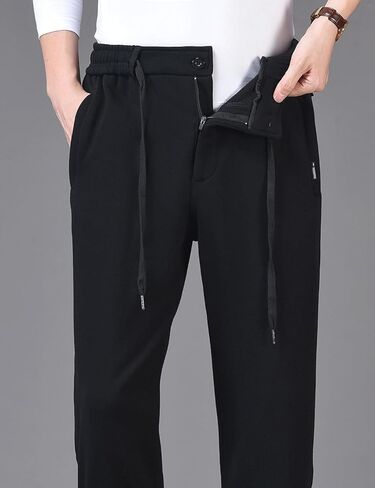 ZGZZ7 Men's Winter Loose Fleece Lined Sweatpants Zipper Fly Workout Jogger Pants in Saudi Arabia