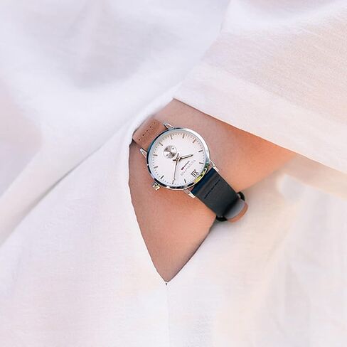 VICTORIA HYDE Retro Women Watches Small Dial Analog Quartz Detachable Genuine Leather Strap Ladies Wristwatch Gifts for Her Brown in Kuwait