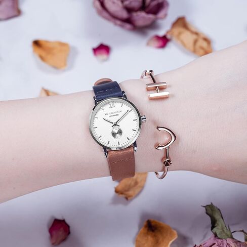 VICTORIA HYDE Retro Women Watches Small Dial Analog Quartz Detachable Genuine Leather Strap Ladies Wristwatch Gifts for Her Brown in Kuwait