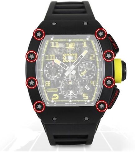 Matte Titanium Color 5 prongs RM010 Watch Screw for Richard Mille Watch Bezel/case Back in Kuwait