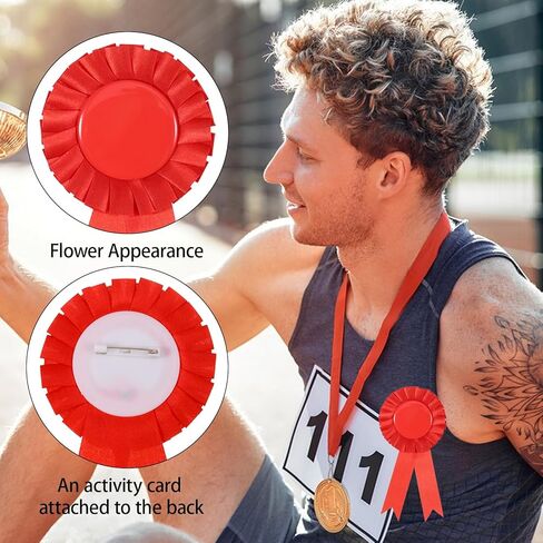 10 Piece 1st Place Rosette Award Ribbons Blank Award Ribbons Winner Victory Participation Ribbon Recognition Ribbon for Sport Event Competition Contests(Multicolor) in Saudi Arabia