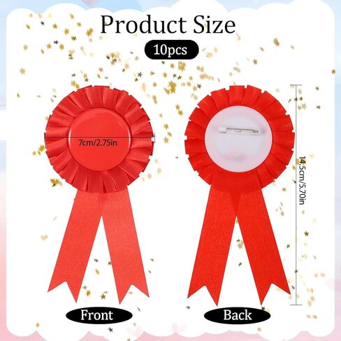10 Piece 1st Place Rosette Award Ribbons Blank Award Ribbons Winner Victory Participation Ribbon Recognition Ribbon for Sport Event Competition Contests(Multicolor) in Saudi Arabia